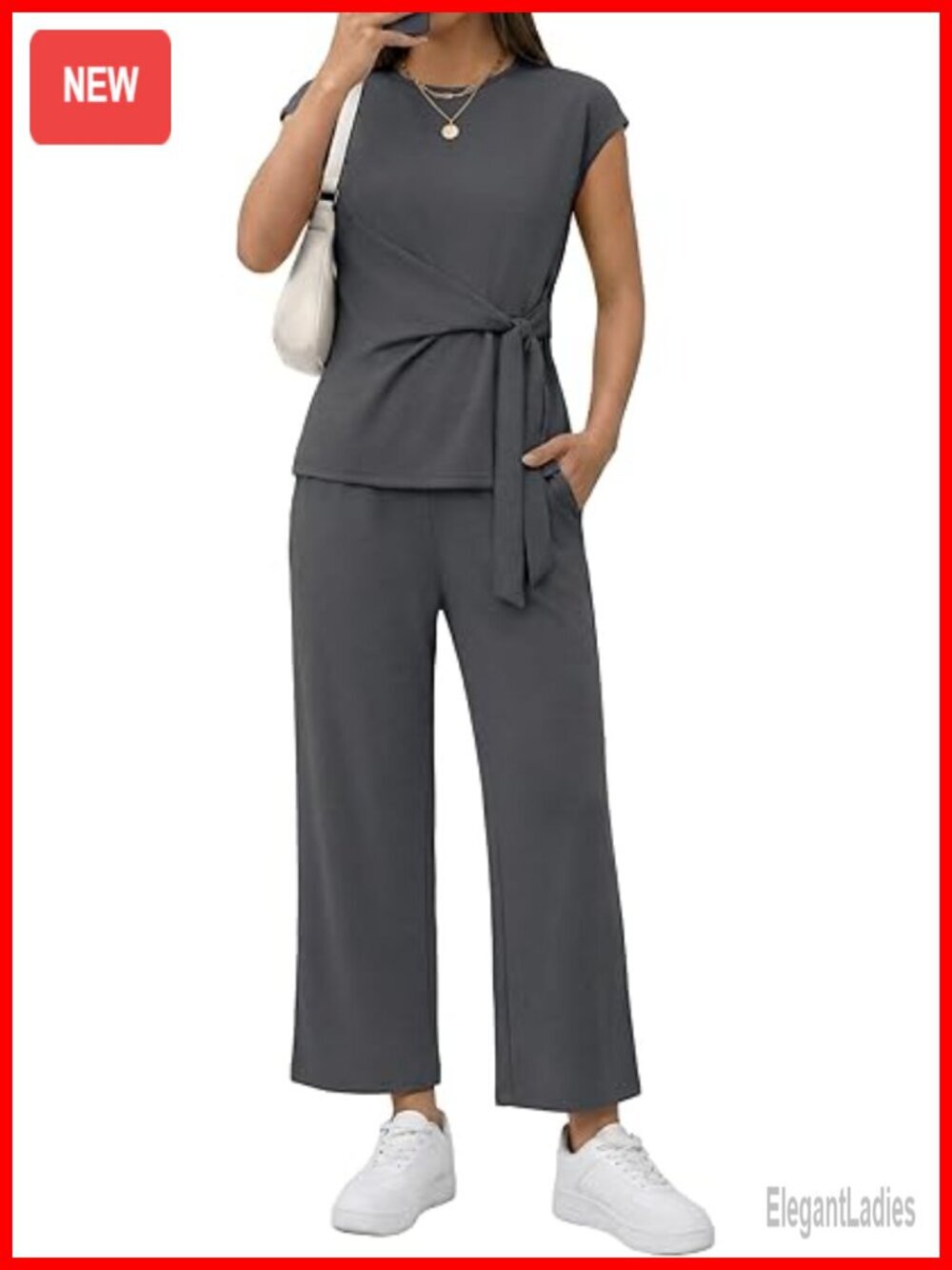 Two Piece Set Cap Sleeve Crop Top Wide Leg Pants Matching Lounge Set